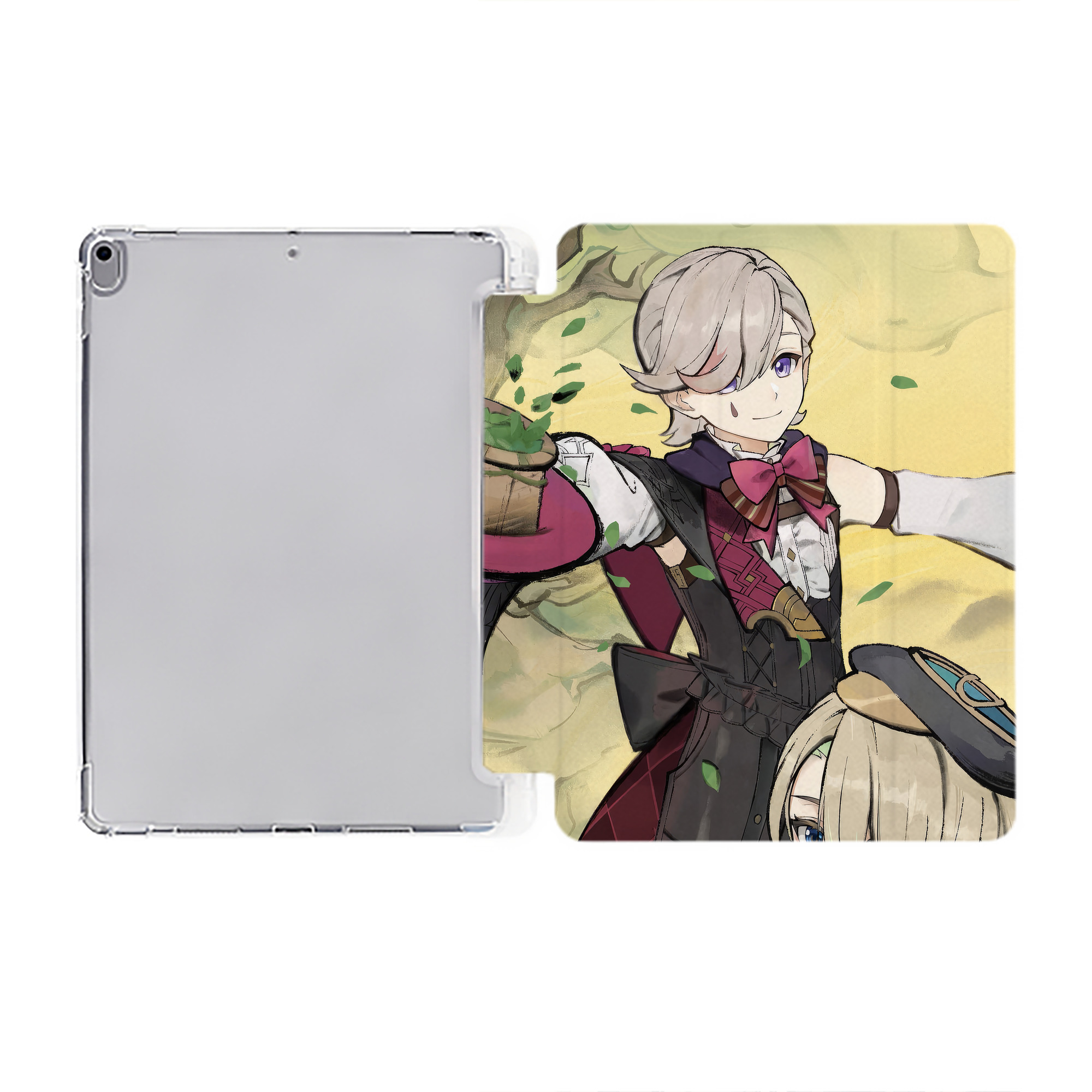げんし神 genshin IPad ケース ペン収納付き 三つ折りスタンド PUレザー×シリコン 対応機種9.5/10.5/10.9インチ